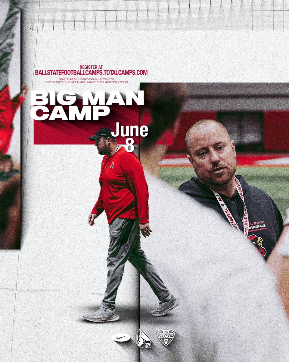 I will be attending <a href="/BallStateFB/">Ball State Football</a> BIGMAN CAMP(June 8TH 2025) #agtg <a href="/PrepRedzone/">Prep Redzone 🏈</a> <a href="/prepprospect1/">The Prep Prospect Report</a> <a href="/coachjmilham/">Josiah Milham</a> <a href="/FLFootballPrep/">Florida Football Prep</a> <a href="/Coach_Law23/">Law Garner II</a> <a href="/CenFLAPreps/">Central Florida Preps</a> <a href="/PrepRedzone/">Prep Redzone 🏈</a>