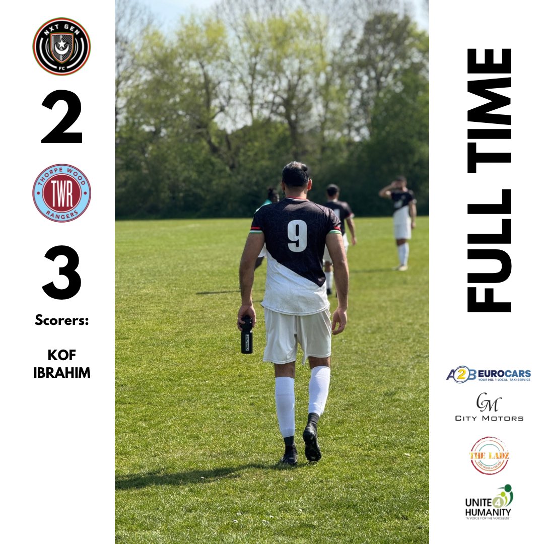 Fell short 3-2 against Thorpe Woods Rangers ⚽️ Tough one to take, but one game left to leave it all on the pitch 🔥👊