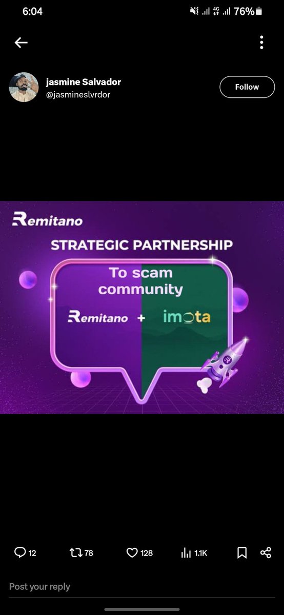 Stay away from <a href="/Imota_app/">Imota</a> and <a href="/remitano/">Remitano</a> are scammers they scam over 1milion people and scam over 3milion dollar for watching Google ads
#remitano #Imota_app