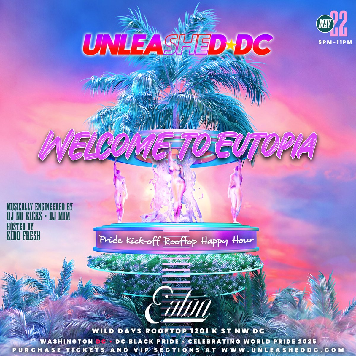 UnleashedDC's tweet image. We are KICKING off DC BLACK PRIDE 2025 in celebration of World Pride by doing it for the COMMUNITY with a FREE.... yes, FREE party 🥳

Thurs, May 22nd 5p-11p at #WildDaysDC 

No Cover. Indoor/ Outdoor vibes. ROOFTOP.
UnleashedDC.com