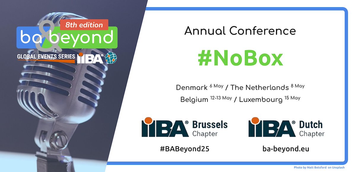 IIBA's tweet photo. BA & Beyond 2025 is just weeks away!

📍 Denmark | Netherlands | Belgium | Luxembourg
📅 May 6-15

Don’t miss Europe’s premier business analysis conference—connect with experts, peers, and innovators from across the globe.

Register here 👉https://t.co/go5GwVI5t6

#BABeyond25 #NoBox #BusinessAnalysis