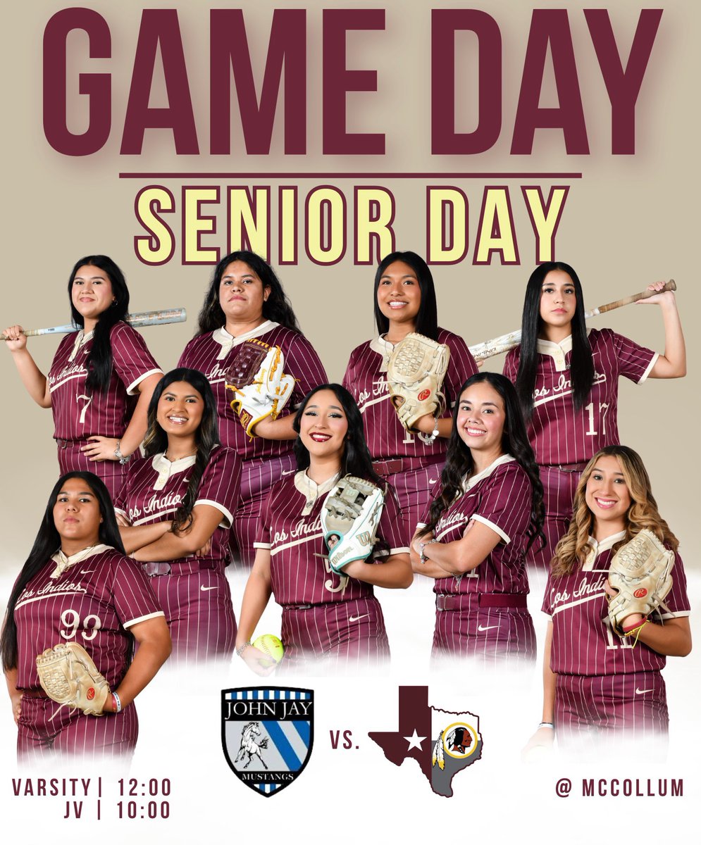 HAPPY GAME DAY AND SENIOR DAY!!!

Come out and support your Indians &amp; 10 Seniors as they take on the John Jay Mustangs today at McCollum High School. 

Varsity 12:00
JV 10:00