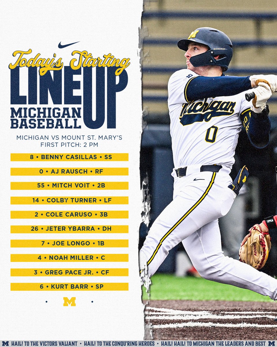 Starters for Game 5000! 

Stream: myumi.ch/15Agd (B1G+)
Stats: myumi.ch/613pE

#GoBlue