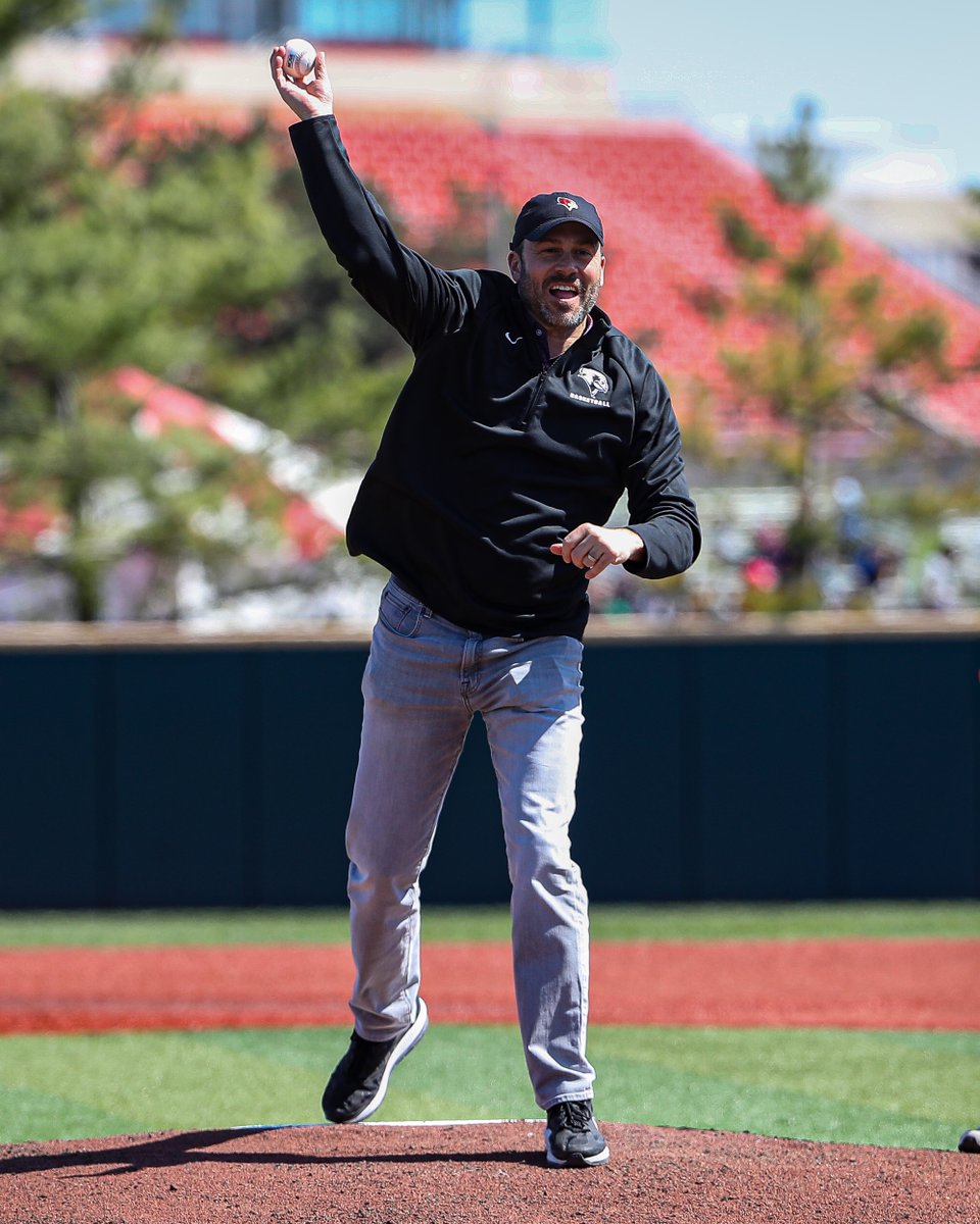 Redbird fans, ISU head coach Ryan Pedon and CBI Tournament MVP Chase Walker will be throwing out the first pitch at baseball's Sunday afternoon game, with the first pitch happening around 1:15 p.m.