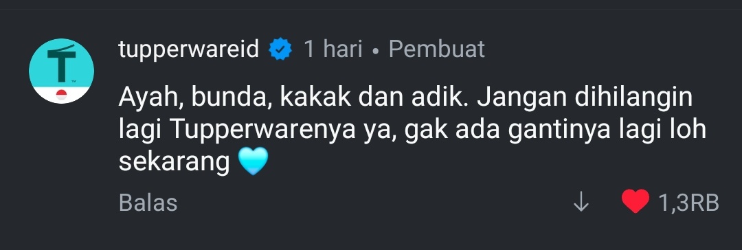 sedih bgt.... mewek.... makasih tupperware🩵
