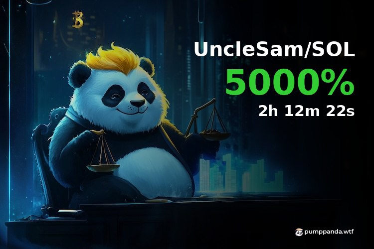 $UncleSam up 50.0x! 🚀

Called in our free Pump Panda signal group at $55.0K marketcap.

Many more bangers in our free group. Join now via the link in our bio and win with our community! 🐼

Top performers last 24h:
$UncleSam - 61.1x
$ICEE - 13.8x
$ccc - 11.3x
$Kapibala - 10.5x