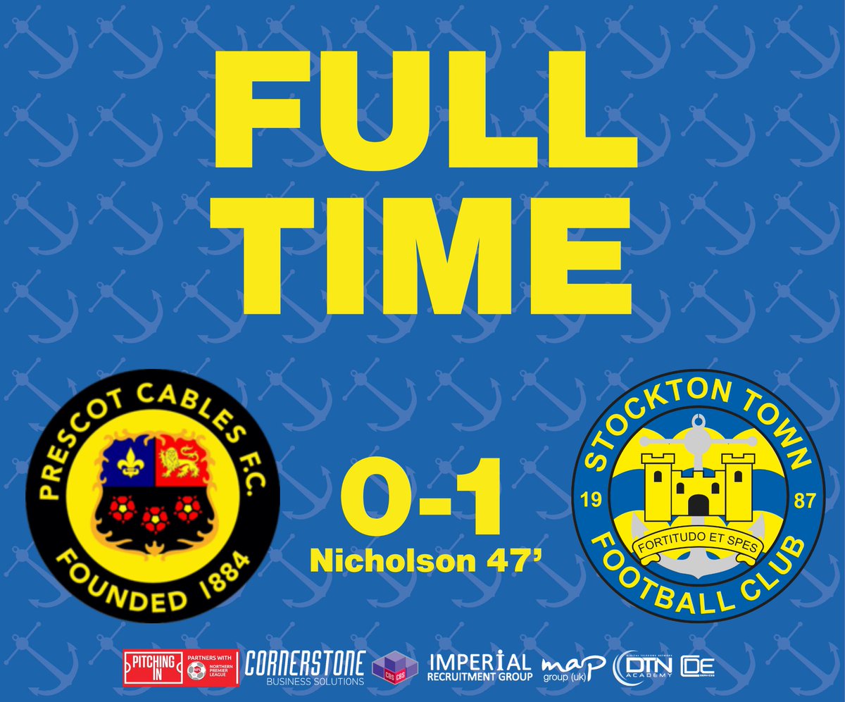 FULL-TIME: Prescot Cables 0-1 Stockton Town

Another win and yet another clean sheet!!

#UTA⚓️