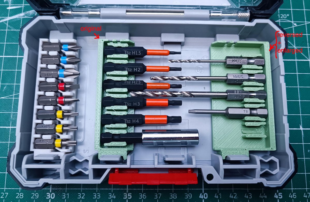 I made a thing
thingiverse.com/thing:7007980
Pick and Click Bit Rack Reversed