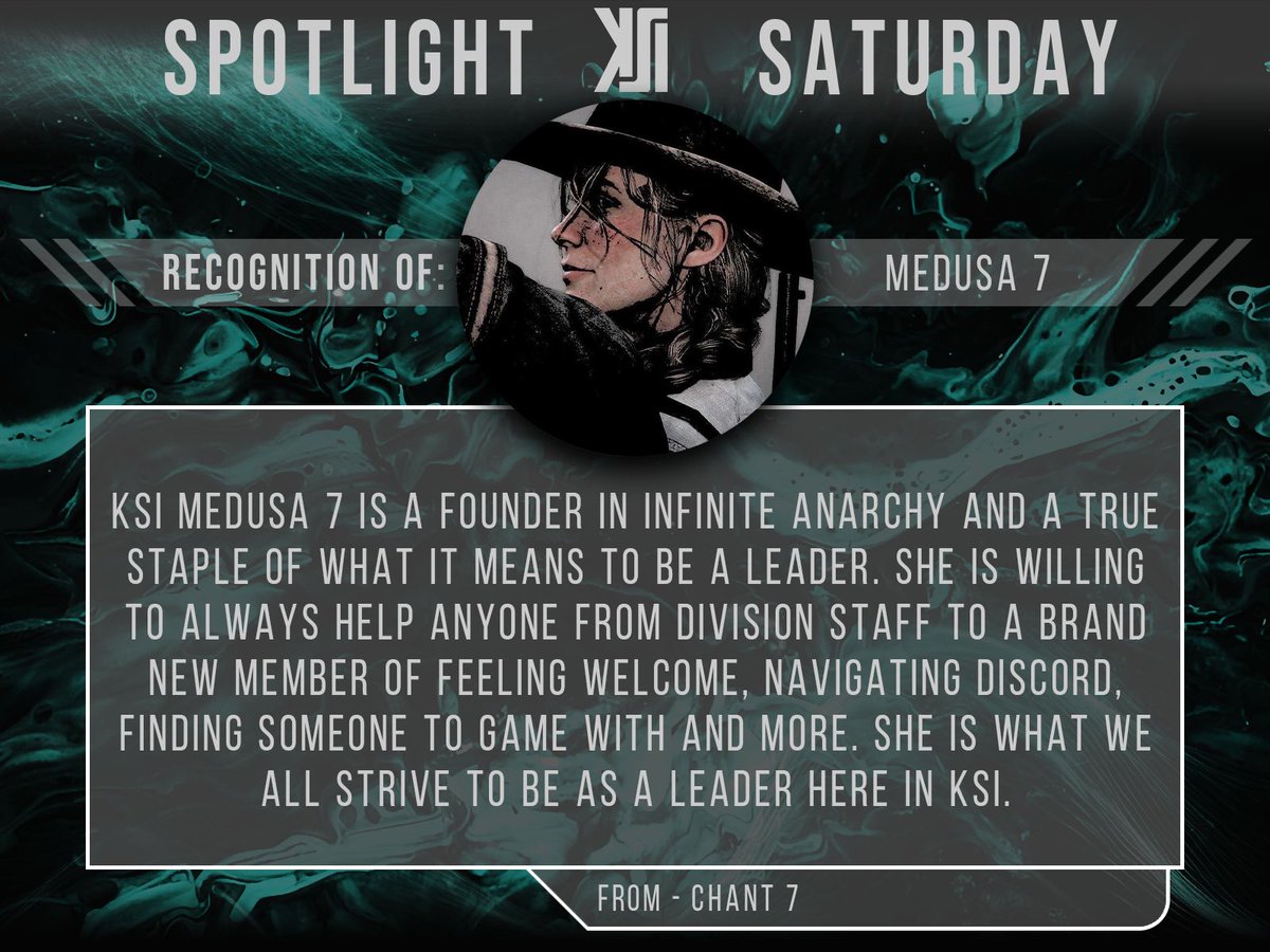 KSIGlobal's tweet photo. 🌟 This #SpotlightSaturday we have none other than Medusa 7! A true leader making everyone feel welcome and inspired. See what Chant 7 had to say about her! 🙌 #Leadership #Community https://t.co/xp2rgW3pmD