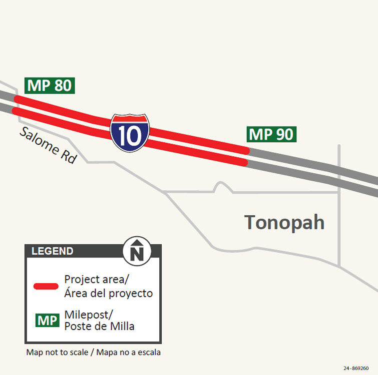 ArizonaDOT's tweet photo. * I-10 RESTRICTIONS TONOPAH *

Starting Sunday, April 13, I-10 will be restricted in both directions in Tonopah for milling and paving. This is for the Salome Road to Tonopah pavement rehabilitation project.

More: https://t.co/3fRSg7Yvp1 https://t.co/Y3vaGMue0A