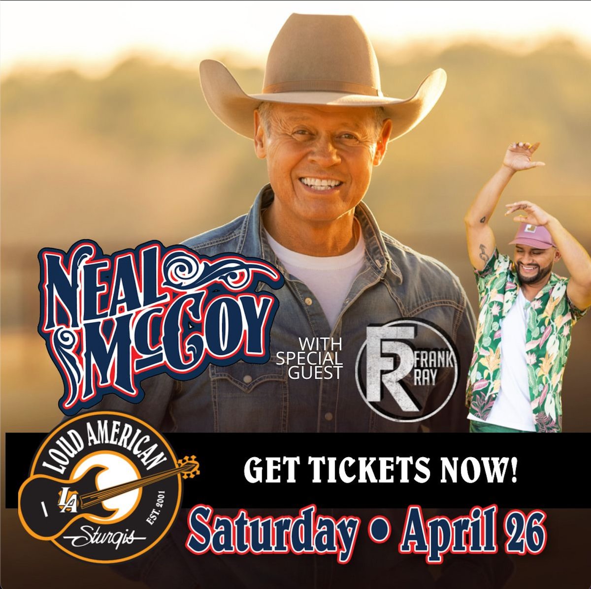 Only two more weeks until Neal McCoy is at the Loud American!  🎸🎼
Get your tickets here! loudamerican.ticketspice.com/neal-mccoy #getloud #countrymusic #yourtowntour
-
#loudamerican #loudamericansturgis #getloud #sturgis #livemusic