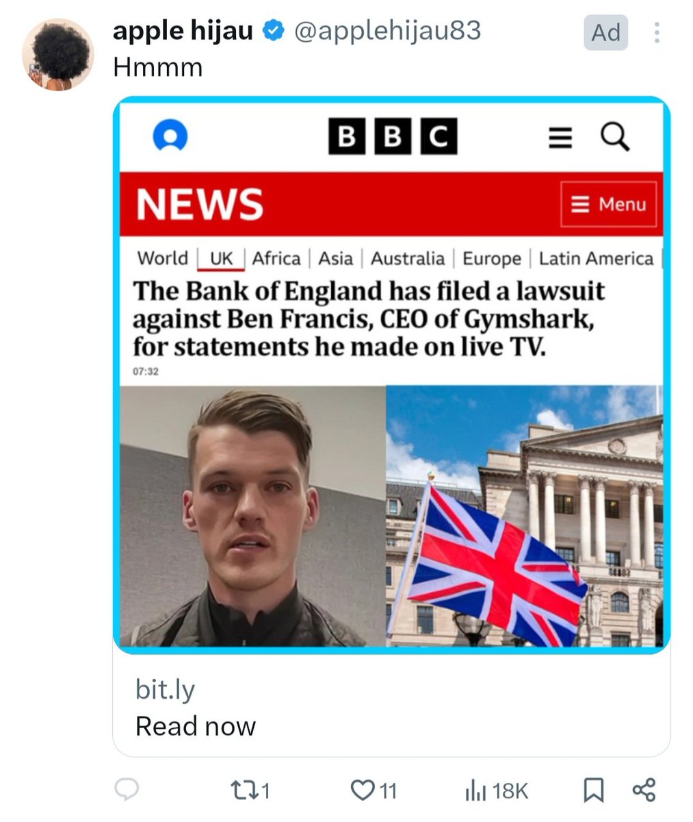 The X feed is now packed full of these scam ads from blue tick accounts that feature completely fake BBC News stories and made up, clickbait headlines directing users to scam and phishing web pages.