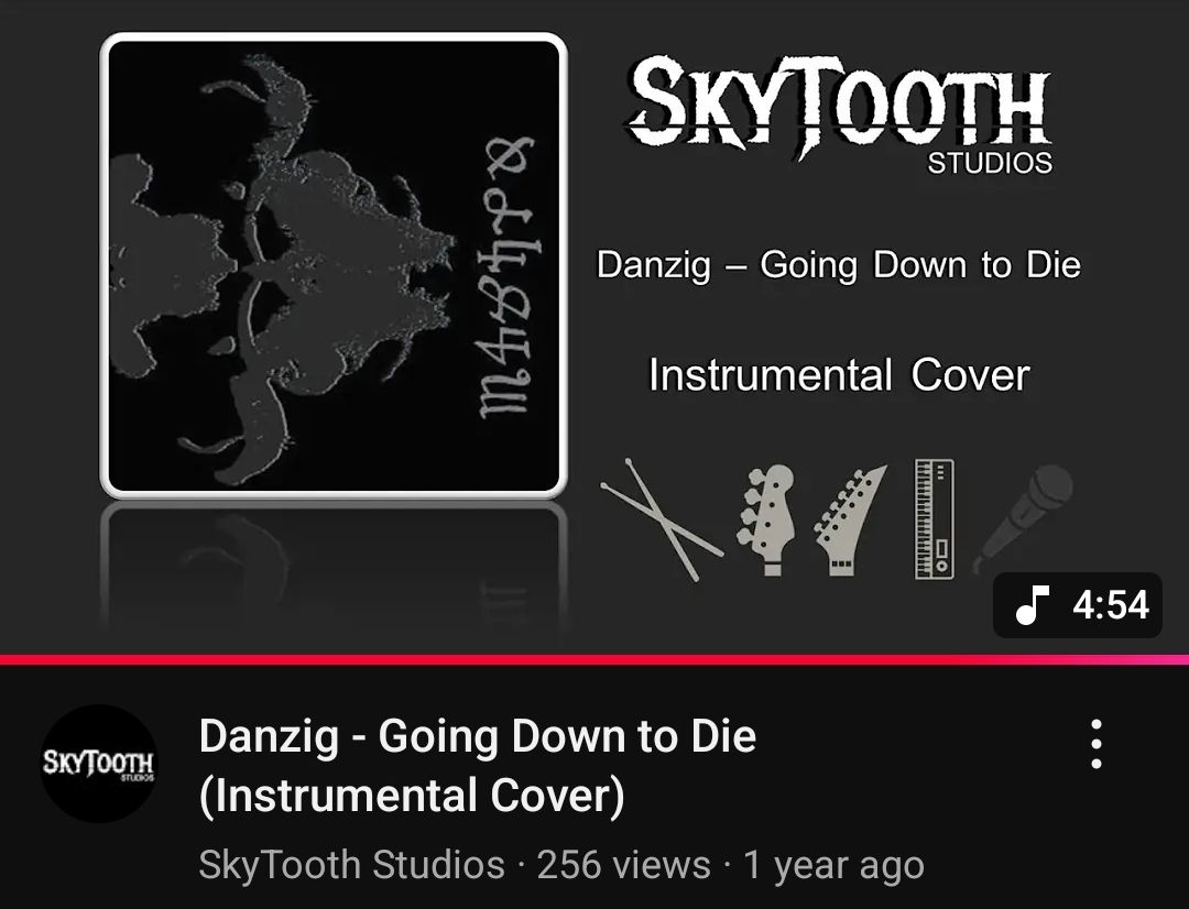 SkyToothStudios's tweet photo. 🎊🎊 First video over 250 views!!! 🎊🎊 My instrumental #cover of Going Down To Die by #Danzig has quickly become the most watched video on the channel. A lot of work went into this one, so a huge thank you to everyone that checked it out! Stay tuned for more coming soon.

#music https://t.co/TBi1rLOmjf