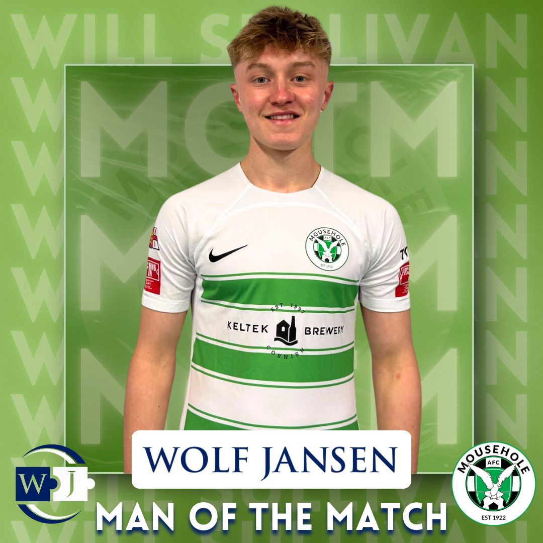 𝗠𝗢𝗨𝗦𝗘𝗛𝗢𝗟𝗘 𝗔𝗙𝗖 (@mouseholeafc) on Twitter photo This afternoon's <a href="/wolfjansen1/">WolfJansen</a> MOTM in front of a crowd of 3⃣0⃣7⃣ was the excellent <a href="/willsullivan_10/">will</a>
<a href="/Cornishfootball/">Dave Deacon</a> <a href="/swsportsnews/">South West Sports News</a> <a href="/SouthernLeague1/">The Pitching In Southern Football League</a> <a href="/KJMsport57/">Kevin Marriott</a> <a href="/InterioraNewlyn/">Megan King</a> <a href="/KeltekBrewery/">Keltek Brewery</a>
#football #soccer #sport #premierleague #cornwall #wayoutwest #seagulls #mafc This afternoon's <a href="/wolfjansen1/">WolfJansen</a> MOTM in front of a crowd of 3⃣0⃣7⃣ was the excellent <a href="/willsullivan_10/">will</a>
<a href="/Cornishfootball/">Dave Deacon</a> <a href="/swsportsnews/">South West Sports News</a> <a href="/SouthernLeague1/">The Pitching In Southern Football League</a> <a href="/KJMsport57/">Kevin Marriott</a> <a href="/InterioraNewlyn/">Megan King</a> <a href="/KeltekBrewery/">Keltek Brewery</a>
#football #soccer #sport #premierleague #cornwall #wayoutwest #seagulls #mafc