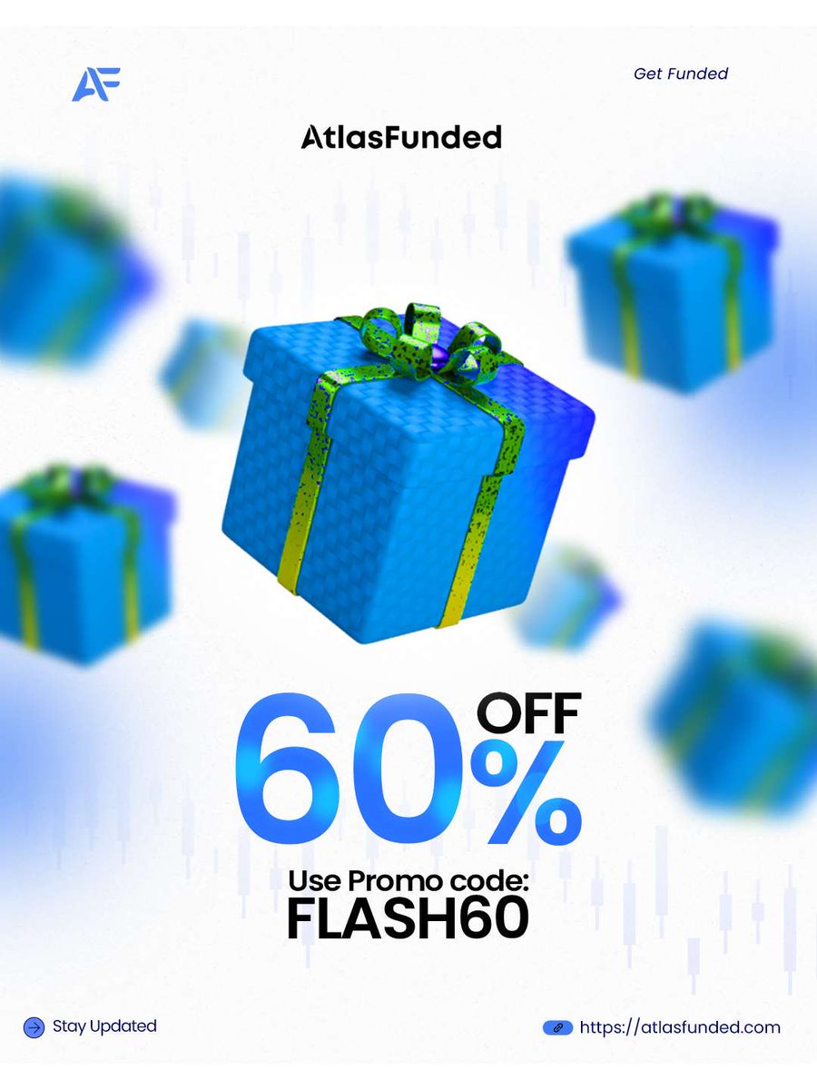 dr_amshudfx's tweet photo. 🥳GIVEAWAY ALERT🥳

1x10K Account Giveaway🎁

✓Follow @dr_amshudfx @atlasfunded
✓Follow @ICT_WisdomFx @Webdocto @sir_hisherm
✓Like &amp; Repost @atlasfunded pinned post 
✓Tag 3 friend
✓Join Discord https://t.co/N9MfXulB43
Use code FLASH60 For a 60% Discount &amp; Extra 5% DD🥳 https://t.co/ElnlVJGEAK