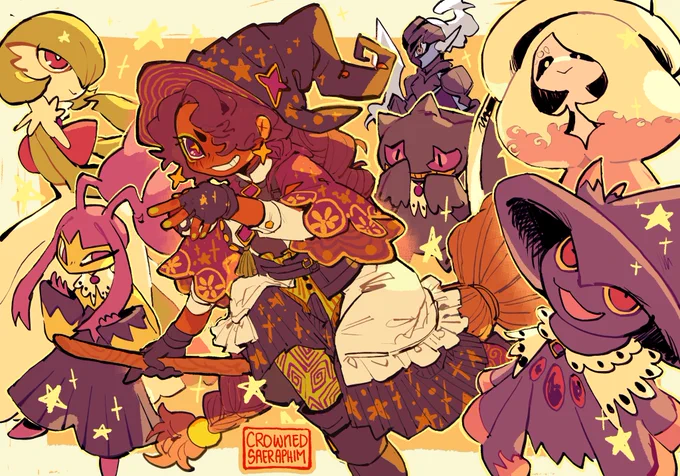 this is the first I've drawn pokemons, but Akaiye Team Wahoo!lil pokemon collab with friendos #OCPokemonCollab 