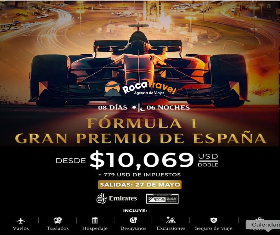 TravelRoca's tweet photo. Vive la formula 1 desde el Gran Premio de España. #rocatraveltelleva #viajacomotegustaydisfrutacomolomereces #rocatravel #F1 #formula1 #formula1racing #fórmula1 https://t.co/3LJhfXpSaE