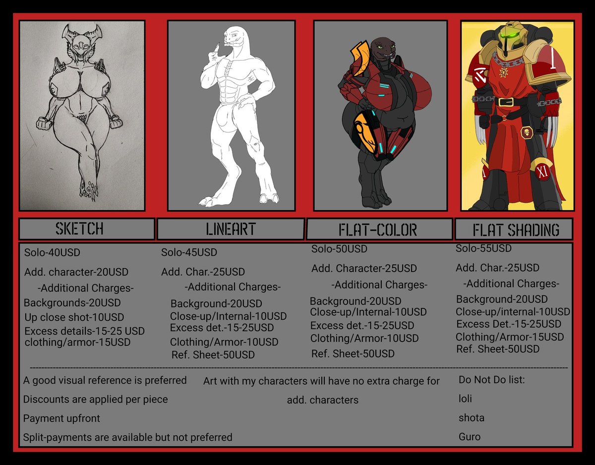 Reminder my comms are open, taking in character sheet slots and regular comms!