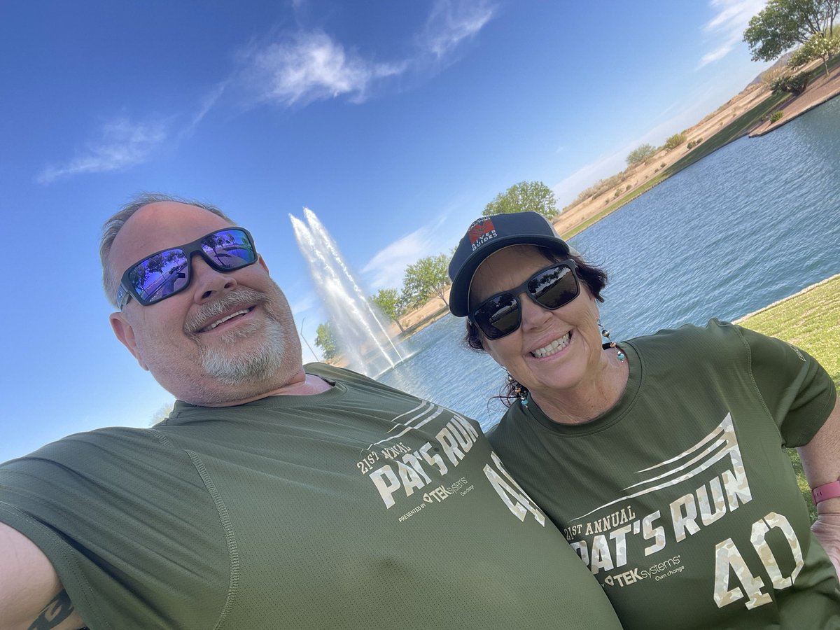 DaleBuckjr69's tweet photo. We did it!! @ladyrafter and I completed our 3rd consecutive #PatsRun #patsrun2025 today. It is also our 10th wedding anniversary. I am so happy and proud to have the #bestwifeever to share all this with. ❤️ https://t.co/8ZyBT3cfKL