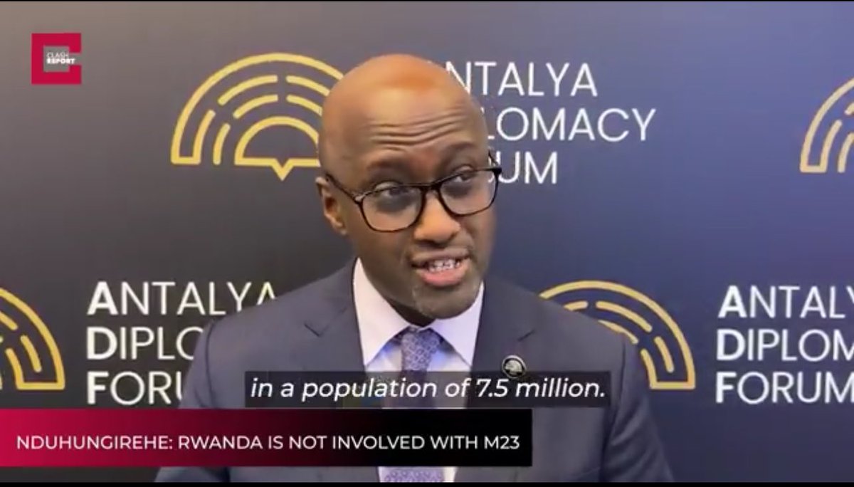 RobCyubahiro's tweet photo. “M23 is a Congolese group defending Congolese citizens. Rwanda didn't take any city we’re simply protecting our borders. It’s been 31 years since the genocide, and we’ve been focused on rebuilding, while Congo protects those who destroyed us.”

— Min Nduhungirehe to Clash Report https://t.co/8FenO3yGsT