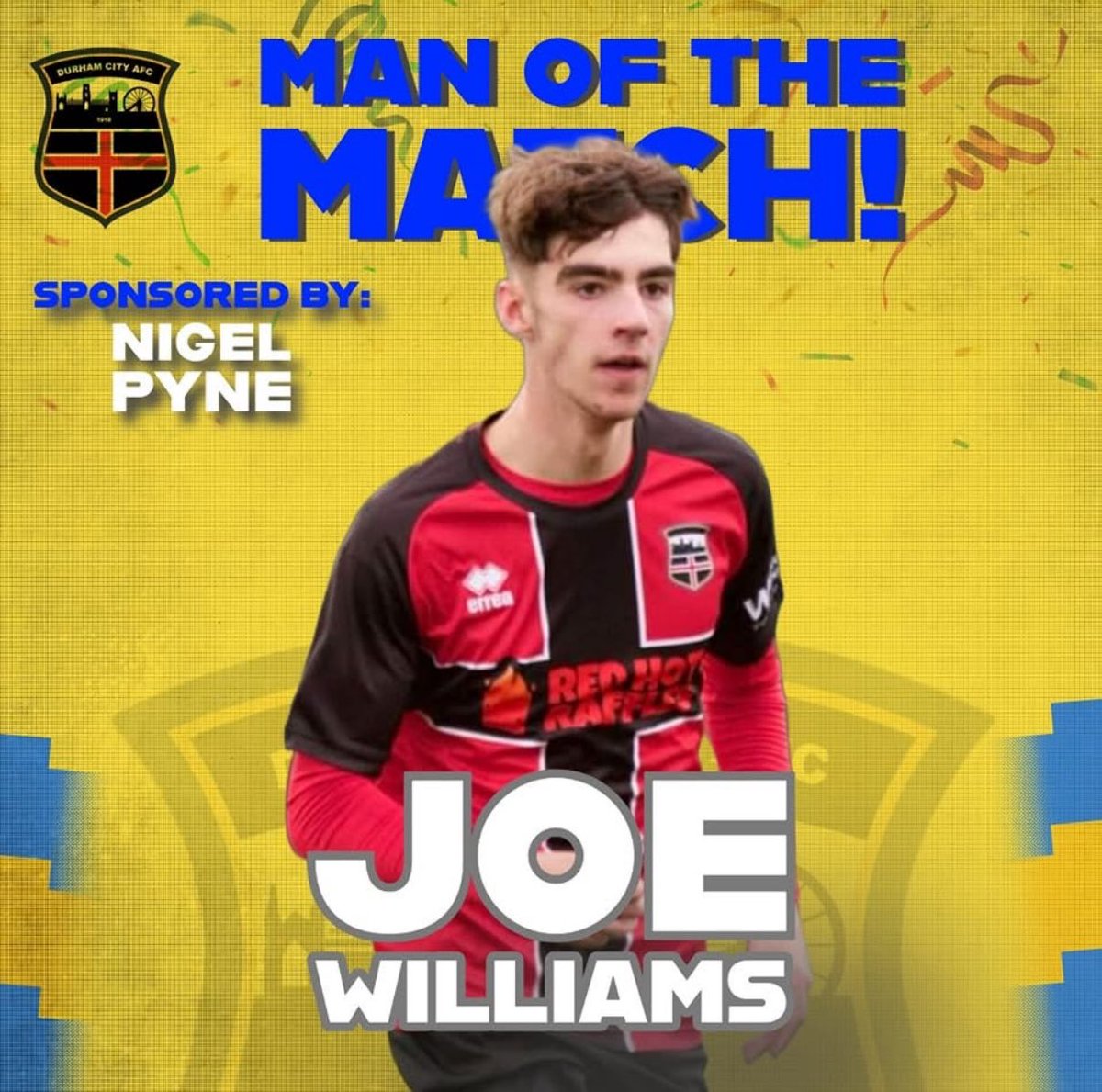 Durham_City_FC's tweet photo. MAN OF THE MATCH!๐
An outstanding performance from Joe Williams playing in the centre of defence this afternoon sees him named Committee Man Of The Match for this afternoonsees victory over Wolviston
Congratulations, mate!
#DurhamCityAFC #DCAFC #TheCitizens https://t.co/XPUOzdlCYD