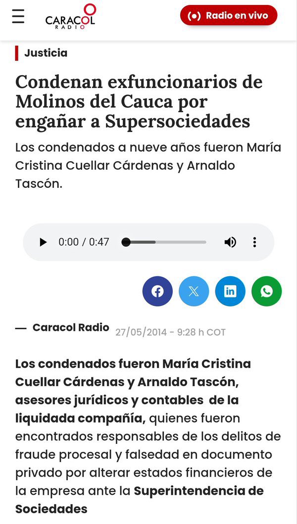 Aparecieron las llaves. 

María Cristina Cuellar Cárdenas, la señora que pidió tutelar su derecho a no ver el consejo de ministros, ante el diligente <a href="/consejodeestado/">Consejo de Estado</a> 
fue condenada, junto con su esposo a 9 años de cárcel por FRAUDE PROCESAL y FALSEDAD EN DOCUMENTO PRIVADO.
Obvio