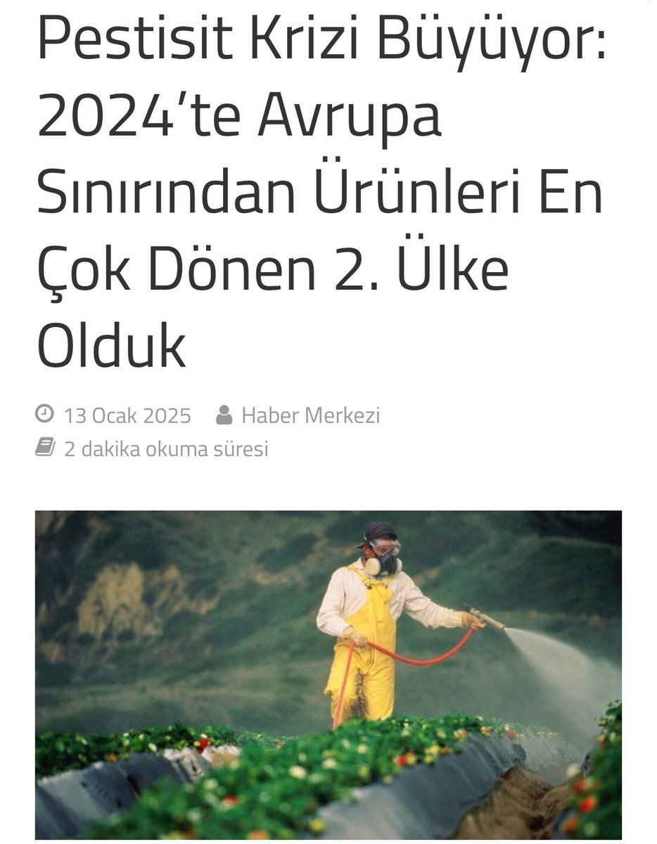 drdaisyy's tweet photo. 2024 yılında Avrupa’ya gönderilen gıdalarda tespit edilen pestisit bildirimlerinin başında 167 bildirimle Hindistan; 2. sırada 139 bildirimle Türkiye yer aldı!
Sonra neden kanser,obezite,diyabet,otoimmun hastalıklar arttı ?
Buna hangi detoks kapasitesi dayansın!
Bizi zehirleyen ürün haberleri var;
Peki kim oldukları ve ne ceza yediklerine dair haberleri neden görmüyoruz ?
Kim bu canımıza kast eden zehirsevici üreticiler