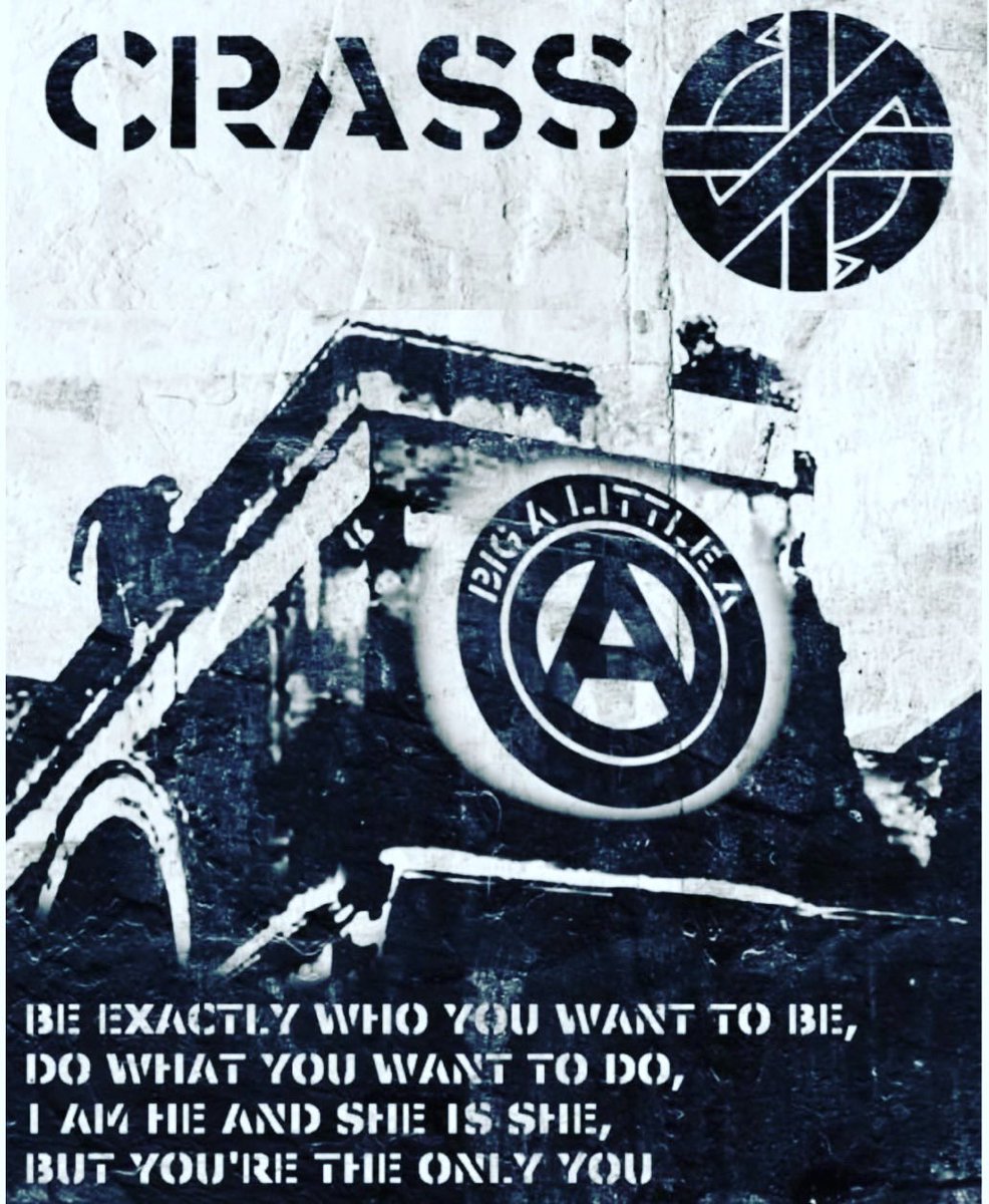 “Be exactly who you want to be, do what you want to do, I am he and she is she but you're the only you” - wise words from Crass #punk 1980 🤘