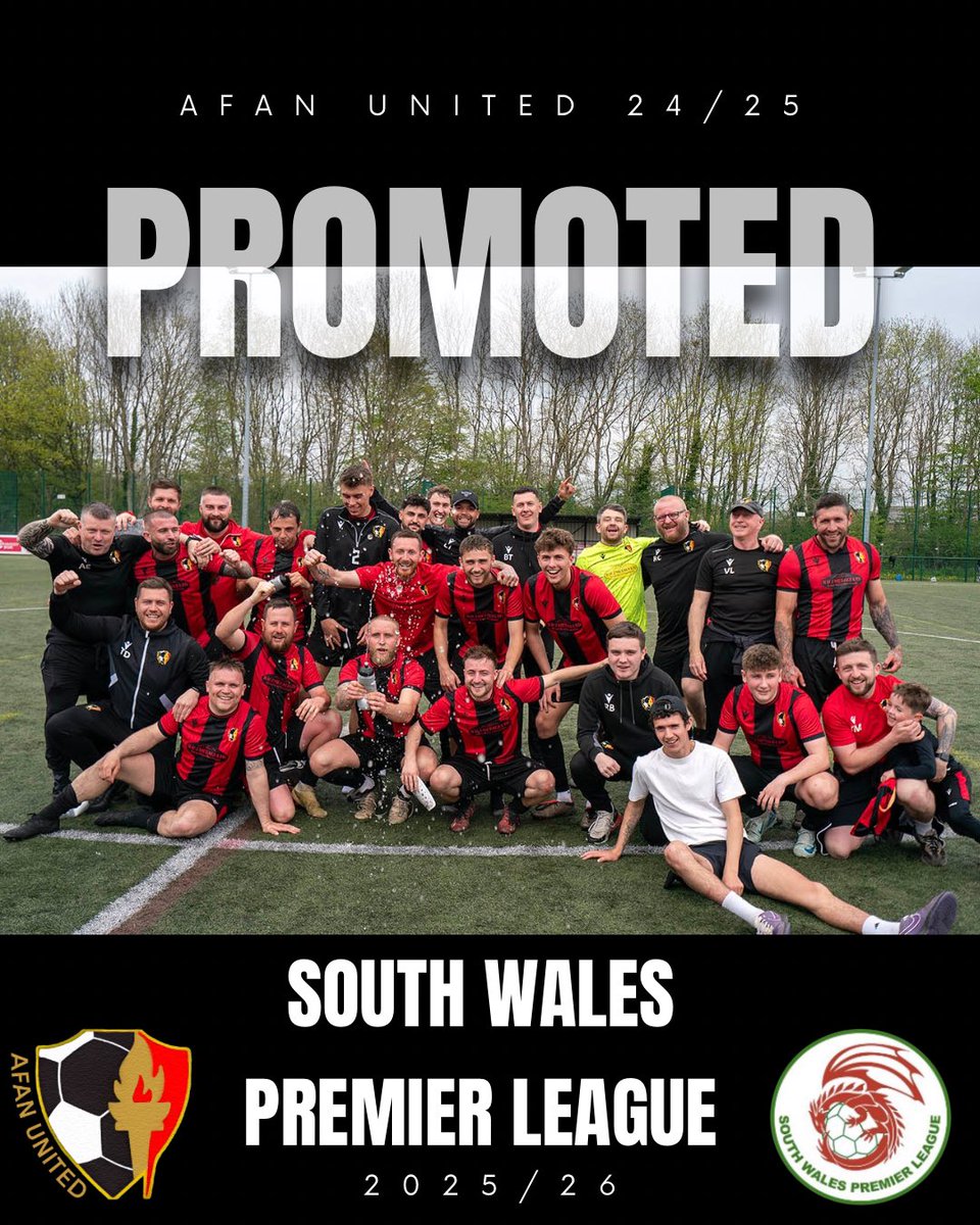 With a convincing 4-0 away victory. We seal promotion for the 4th consecutive season ⬆️ 🆙 

Thank you to all players, staff, sponsors and supporters for keeping us going year on year. What a club ❤️ 

UP THE AFAN 🔥