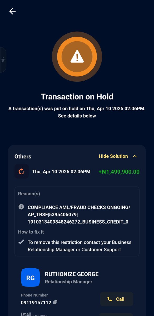 stillxlim's tweet photo. @TweetbyRuda @moniepointng kindly release this funds i want to pay for products it's been 3 days already. If you don't want me to keep using your pos kindly say let me move to another company in peace.
You took my 60,000 without explanation Now you restrict 1.5m for no reason https://t.co/RNtgAS1o4U