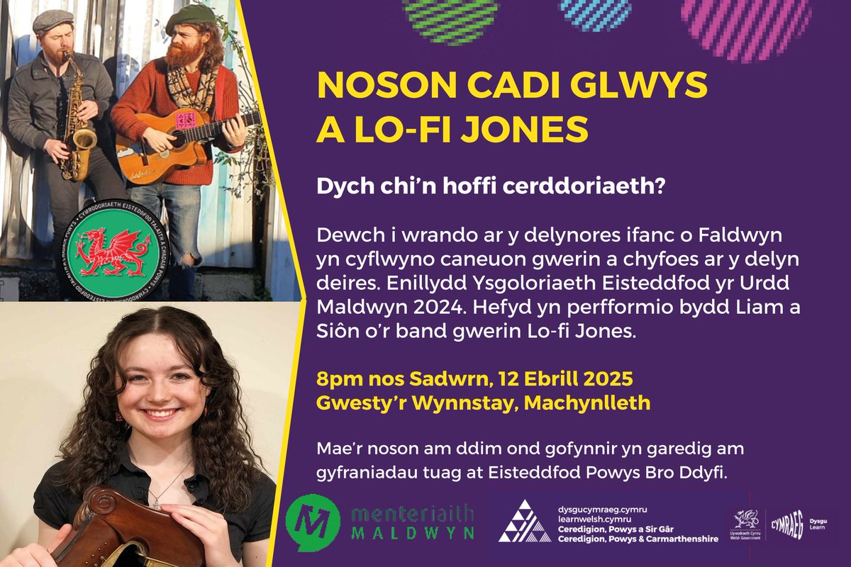 MenterMaldwyn (@mentermaldwyn) on Twitter photo Heno am 8pm yn <a href="/WynnstayMach/">The Wynnstay Hotel</a>
Am ddim!
Dewch yn llu!
<a href="/learnwelshCP/">Dysgu Cymraeg Ceredigion Powys</a> <a href="/EisteddfodPowys/">EisteddfodPowys</a> Heno am 8pm yn <a href="/WynnstayMach/">The Wynnstay Hotel</a>
Am ddim!
Dewch yn llu!
<a href="/learnwelshCP/">Dysgu Cymraeg Ceredigion Powys</a> <a href="/EisteddfodPowys/">EisteddfodPowys</a>