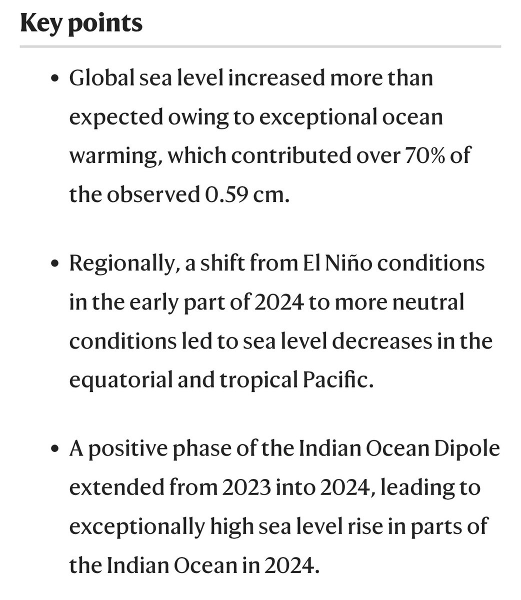 StreetTreck's tweet photo. 🖊️B Hamlington etal
#NatureReviews #Earth & #Environment
♻️#Sealevelrise in 2024. #Globalsealevel #rose 0.59 cm in 2024 #relative 2 2023, #reaching #totalincrease o 10.5 cm over 31-year #satelliterecord o #sealevel🛤️
#Elnino #IndianOcean #StreetTreck🛤️
https://t.co/3EnFO3RMpF https://t.co/3Z8rKbKAO1