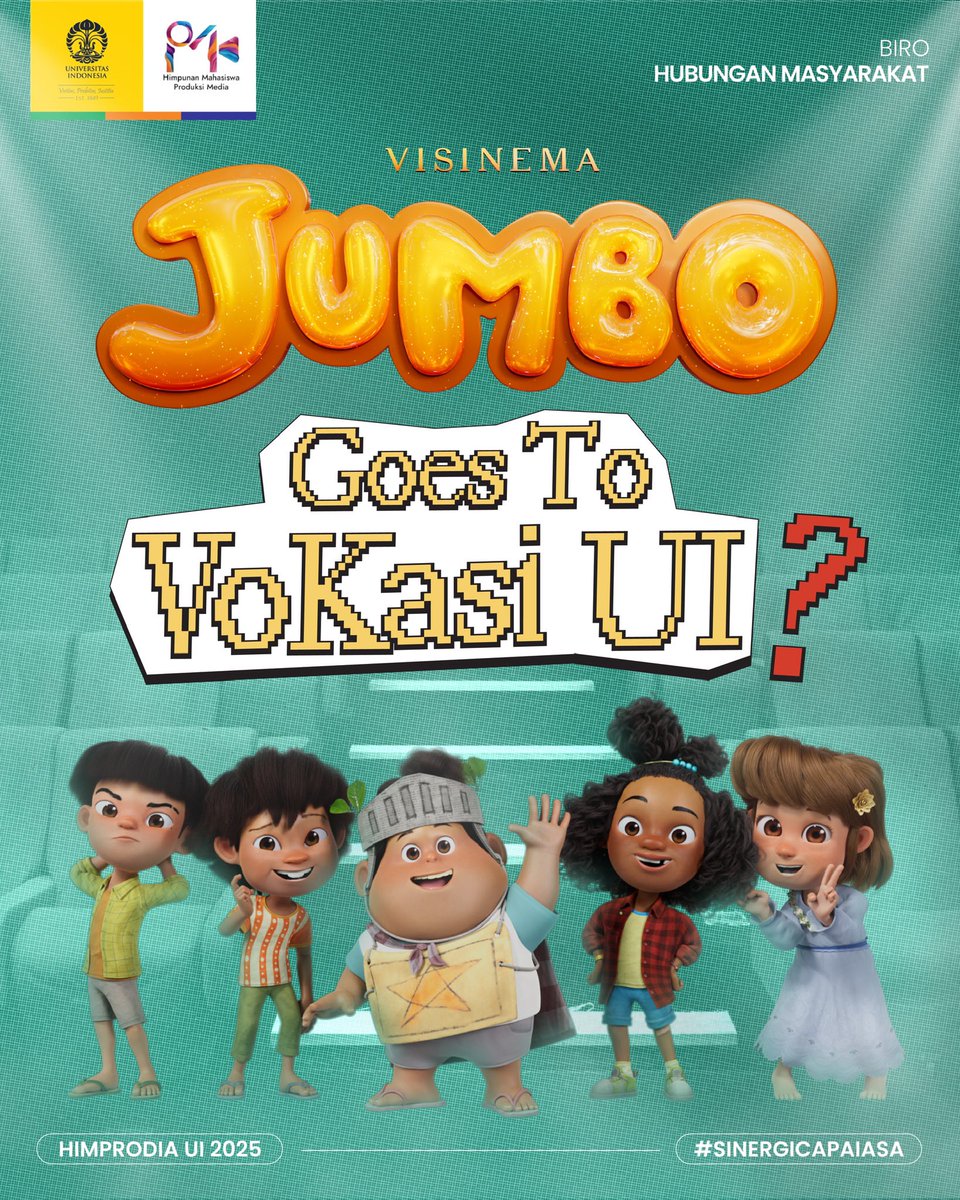himprodia_ui's tweet photo. YEY SENENG BGT MIMIN HARI INI BISA NONTON JUMBO 😍

eh tapi kalian tau ga sih kalau…

Produksi Media UI ada kuliah umum bareng VISINEMA juga Penulis Skenario dan Produser animasi JUMBO loh 🤩 cus tanpa basa-basi, langsung aja cek ig @himprodia.ui untuk reservasi‼️

#BuzzerJUMBO https://t.co/skXAd6Qdzp