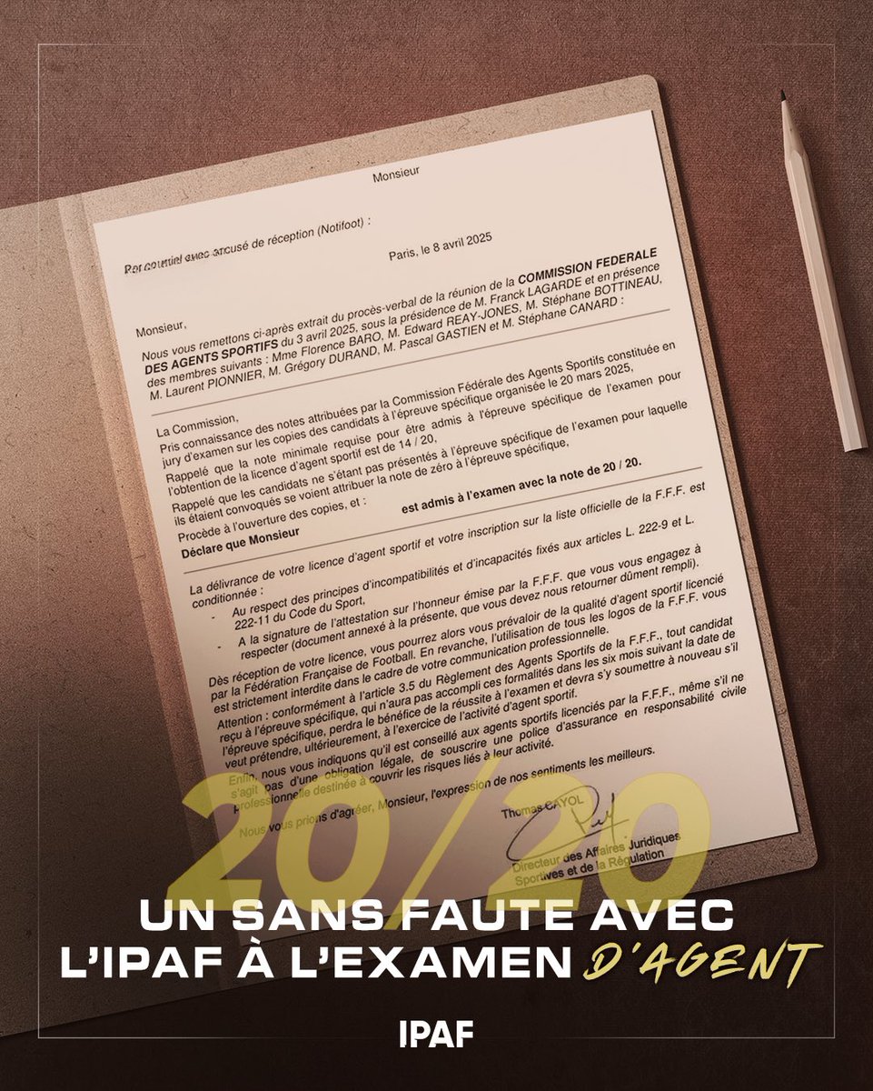 IPAFofficiel's tweet photo. comme pour illustrer ce tour de force, l’un de nos candidat s’est distingué en obtenant la note de … 20/20 ! Ce clean sheet vient récompenser le sérieux de ce candidat tout au long de la préparation et est un signal fort pour toutes les personnes qui souhaitent passer cet exam https://t.co/uWeX6Eoz7f