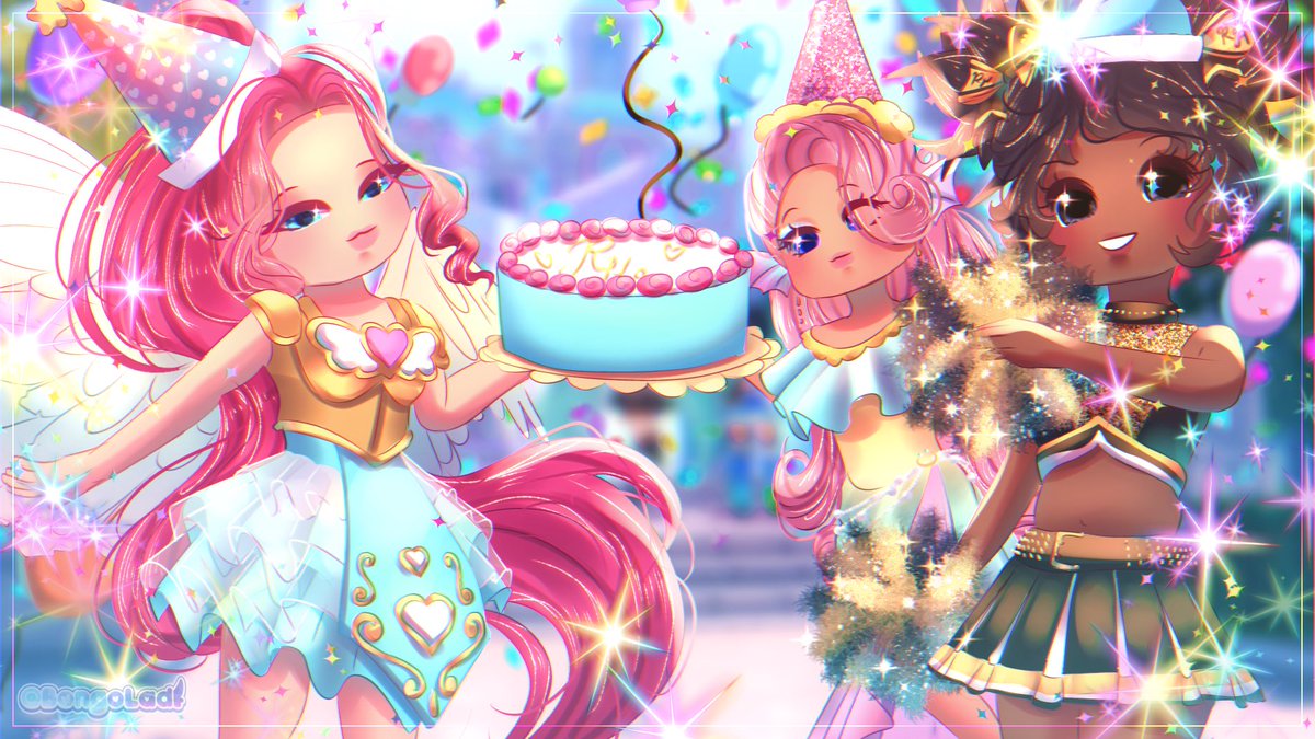 BongoLad's tweet image. Happy late bday royale high &amp;lt;3
💖🎉🎂

guys its my first edit of the year how crazy is that 😻
now manifesting we get an update for the games birthday PLEASE :3333

#royalehigh #royalehighart @RoyaleHighValks