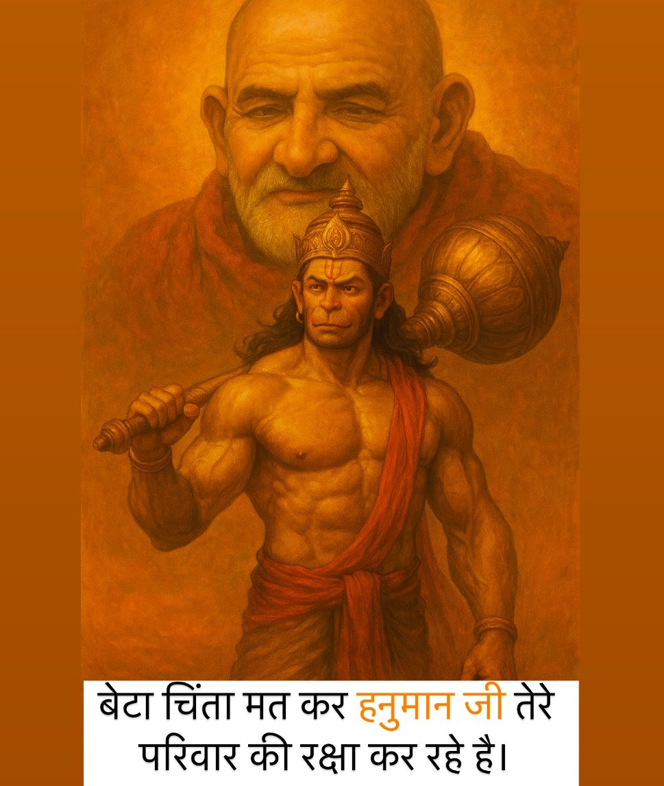 Insta_monk's tweet image. बेटा चिंता मत कर हनुमान जी तेरे परिवार की रक्षा कर रहे है।