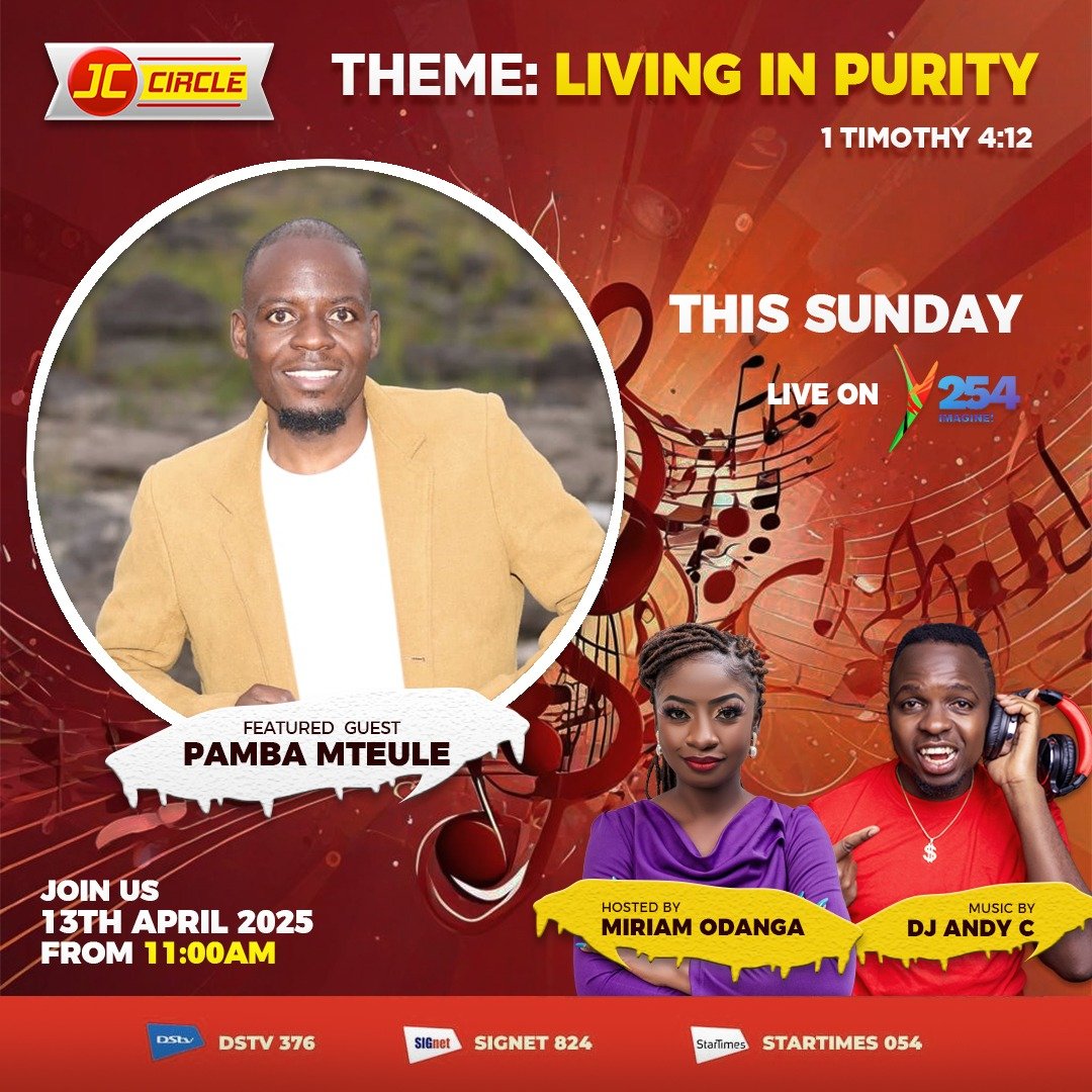 Y254Channel's tweet photo. Tomorrow on #JCCircle, we will be talking about living in purity. Catch the show with Miriam Masava and DJ Andy C from 11:00 am https://t.co/HVJHhT9yPx