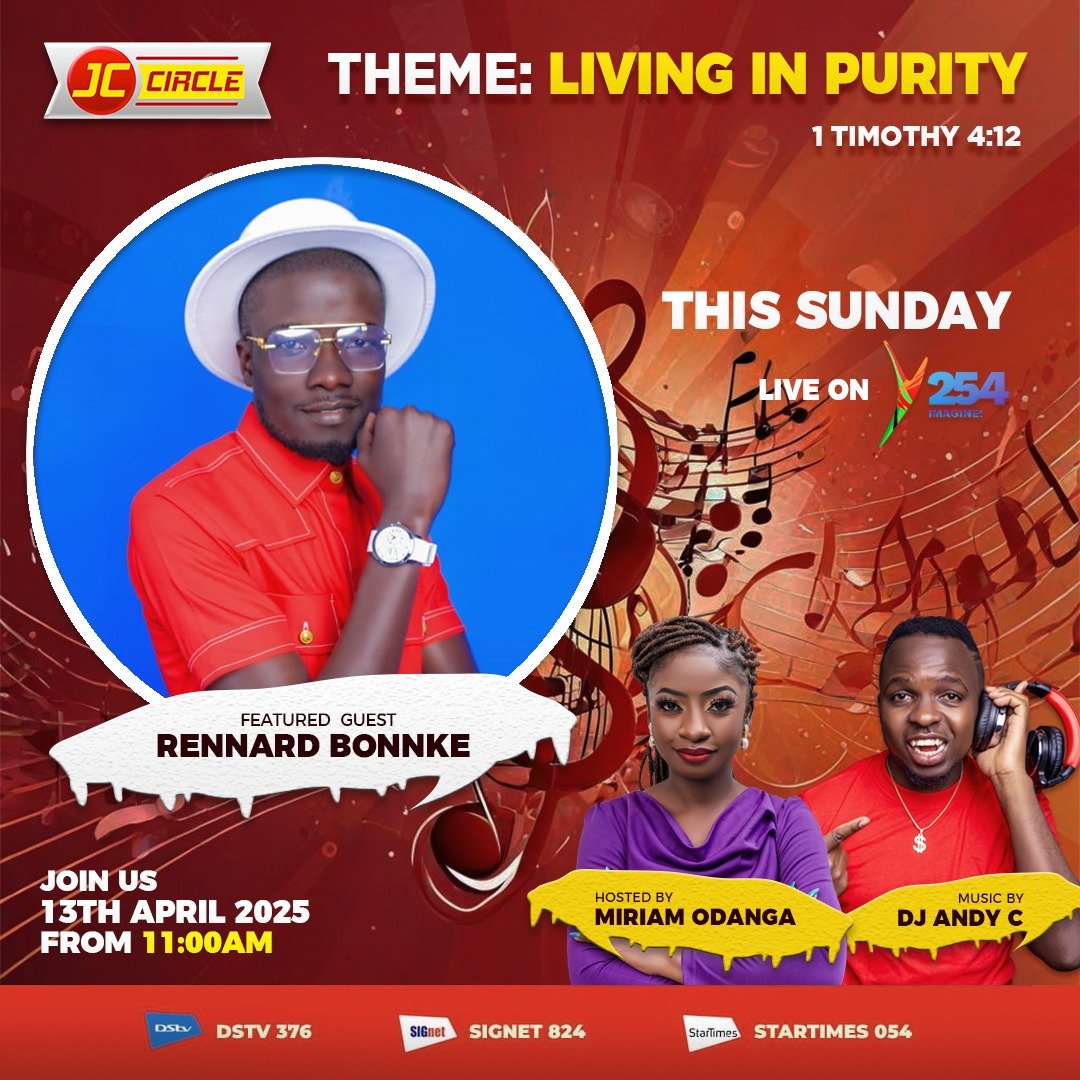 Y254Channel's tweet photo. Tomorrow on #JCCircle, we will be talking about living in purity. Catch the show with Miriam Masava and DJ Andy C from 11:00 am https://t.co/HVJHhT9yPx