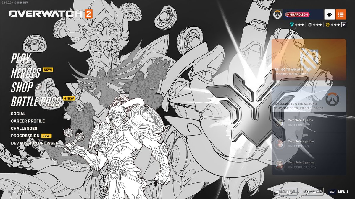 How looks menu in the Dev version Overwatch 2