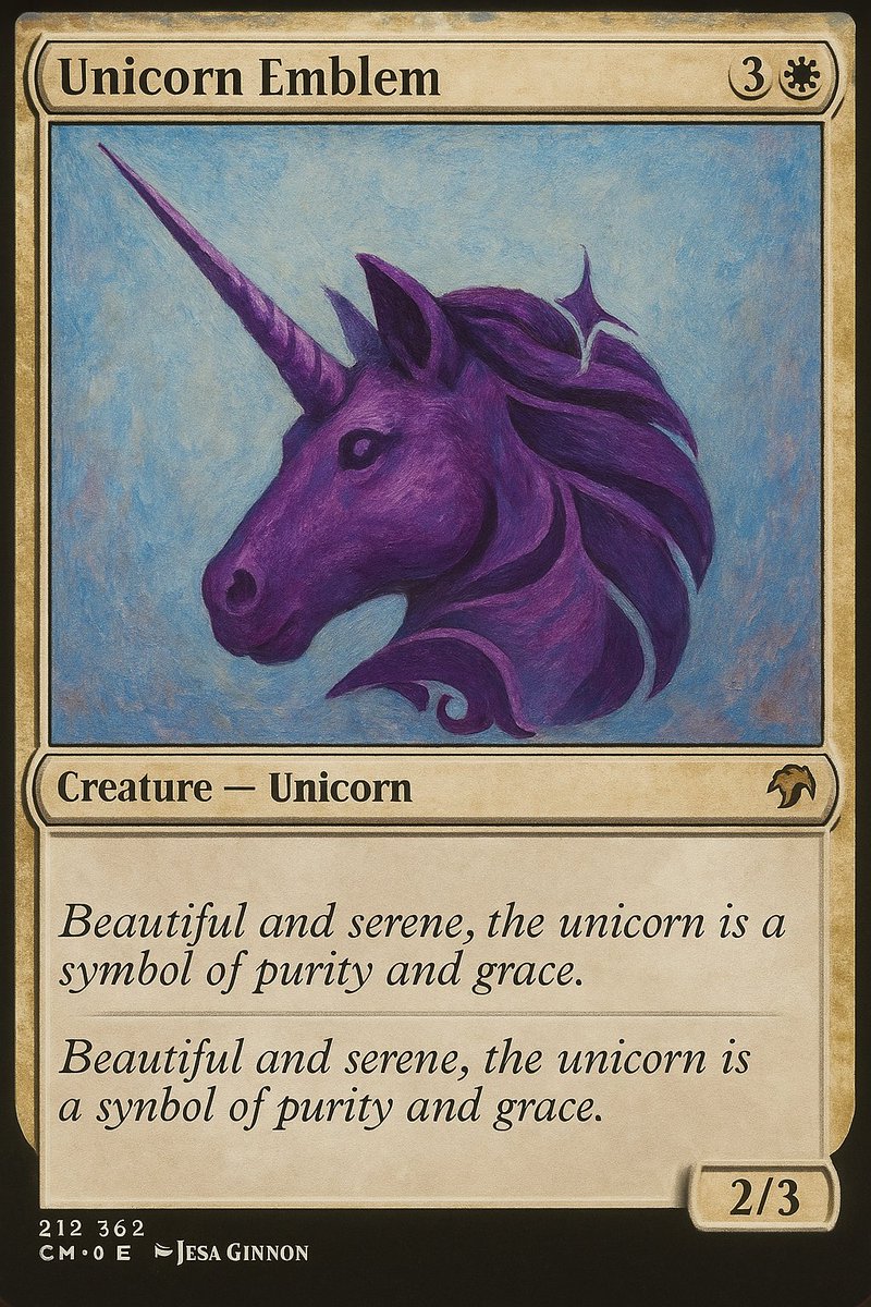 MagicMemeCards's tweet photo. The unicorn emblem... often used in crypto and favored by Vitalik #magicmeme https://t.co/ZdUKXvkHKA