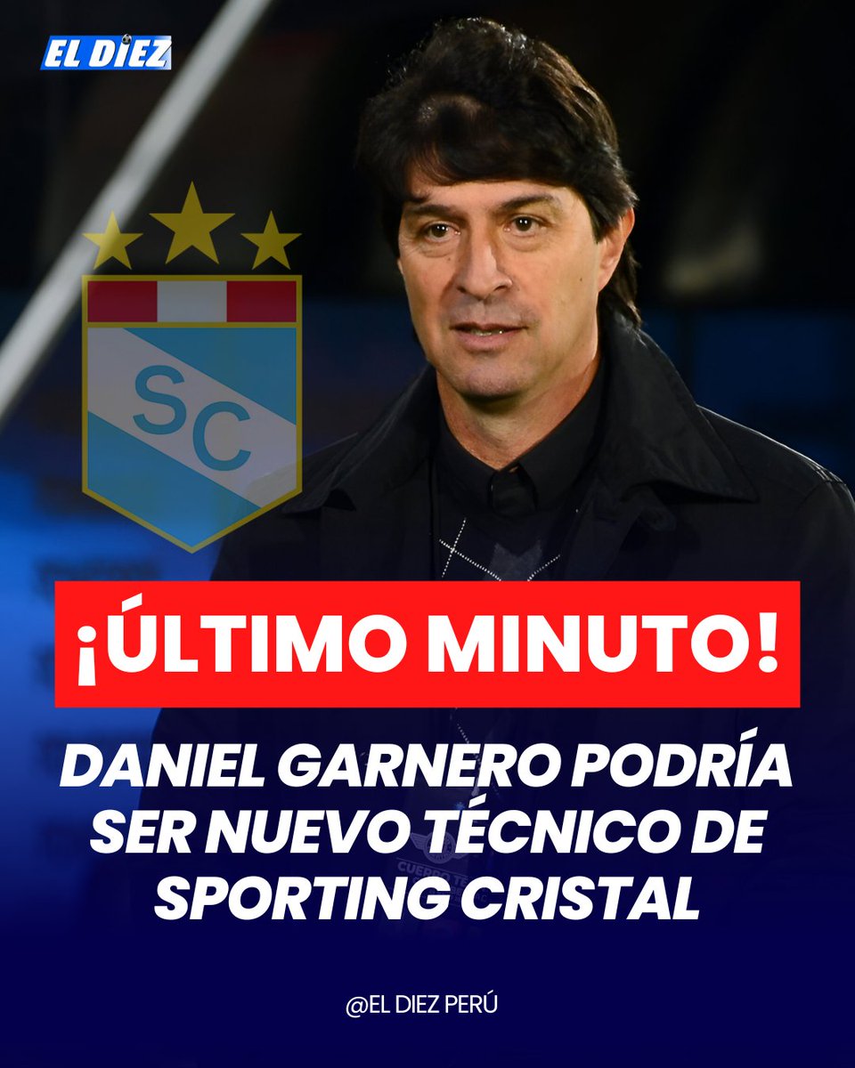 eldiezperu's tweet photo. ¡¿NUEVO DT CELESTE?! 😦
Daniel #Garnero se perfila como opción para ser nuevo técnico de #SportingCristal tras la salida de Guillermo #Farre 👀🔥
¿Te gustaría verlo dirigir al cuadro #rimense?👀👇
Mira la nota completa aquí 👇
https://t.co/9wJvIrmbg5 https://t.co/1499D43BdH
