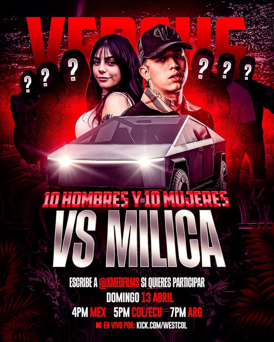 wrealscomunidad's tweet photo. Próximo stream, mañana domingo 13 de abril. 

@milica_yb VS 10 MUJERES VS 10 HOMBRES en https://t.co/ANSR1GgbXL 

Quienes deseen participar, inscripciones a este ig https://t.co/9TJ2l5EDSf https://t.co/qlX9xAK579