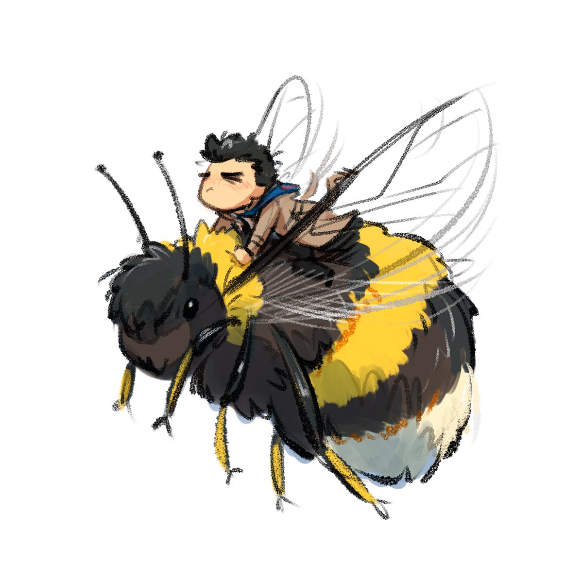 Каждый уважающий себя эээээ.... член союза свидетелей Сверхов, должен нарисовать Каса с пчелами (или шмелями, шмели милые)

Я думаю это щас было самая неожиданная картинка с которой я могла вернуться месяцы спустя