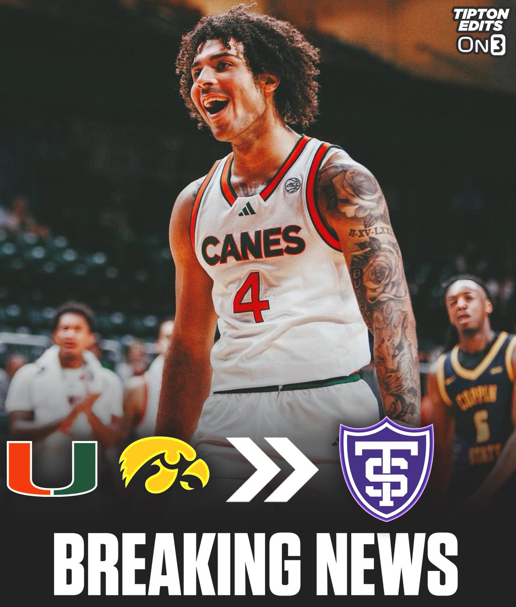 Former Miami &amp; Iowa small forward Isaiah Johnson-Arigu has committed to St. Thomas, he tells <a href="/On3sports/">On3</a>. 

The 6-7 freshman entered the transfer portal after Jim Larranaga stepped down at Miami, committed to Iowa, then re-entered the portal following Fran McCaffrey’s firing.