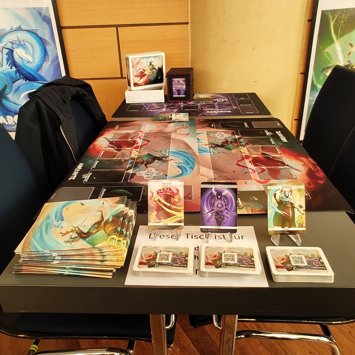 ArcaniteCCG's tweet photo. A long day at the #ratingerspieletage is over! It was an exciting experience to be sure. Here are some insights from today looking forward to tomorrow 🙂
#Arcanite #BoardGame #CardGame #BoardGames #CardGames #IndieGameDev #Tabletop #TCG https://t.co/VMiuE1wV4m
