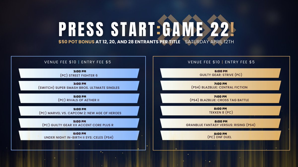 DKBattleLounge's tweet photo. 🎮 Press Start: Game 22 is HERE! 🎮

Get ready to throw down at Press Start Game 22, the monthly FGC experience at @GuildhallGG where legends are made! 

We're kicking things off with Street Fighter 6 and Smash Ultimate in addition to all your favorite fighting games throughout the day.

🏢 Guildhall Anime & Game Lounge 
📍: 1447 Lyons Rd, Coconut Creek, FL 33063
🕒 : Starts 3pm

🍕 Great Food & Drinks
💥 Big Screens. Bigger Prizes. Even Bigger Hype.

See you there!