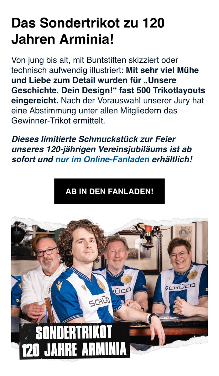Das kam grad in der Spieltach Mail. Soll das nicht erst Montag kommen?! Und so siehts anscheinend aus…
#arminia