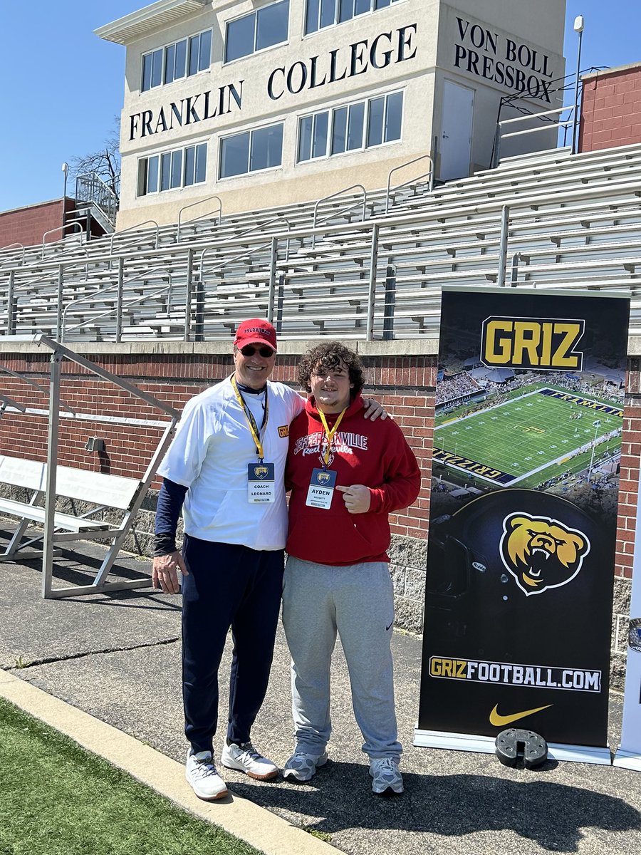 ayden_gossett's tweet photo. Had a great Junior day visit today at Franklin college. @CoachK_Ski @FCGrizFootball @ChampionsManual https://t.co/iv90Yx2FbA