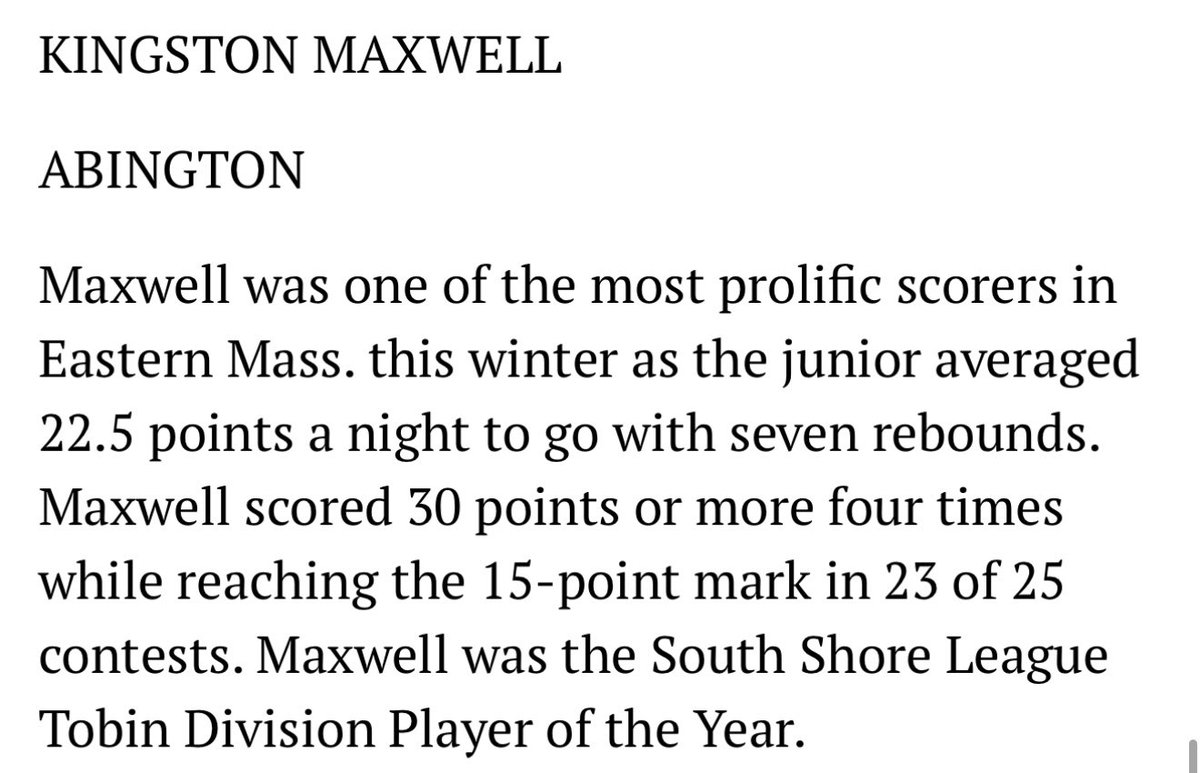 Abington Boys Basketball (@gwphoops) on Twitter photo Congratulations to Kingston Maxwell for being named a <a href="/BostonHeraldHS/">Danny Ventura</a> All-Scholastic #GWP Congratulations to Kingston Maxwell for being named a <a href="/BostonHeraldHS/">Danny Ventura</a> All-Scholastic #GWP
