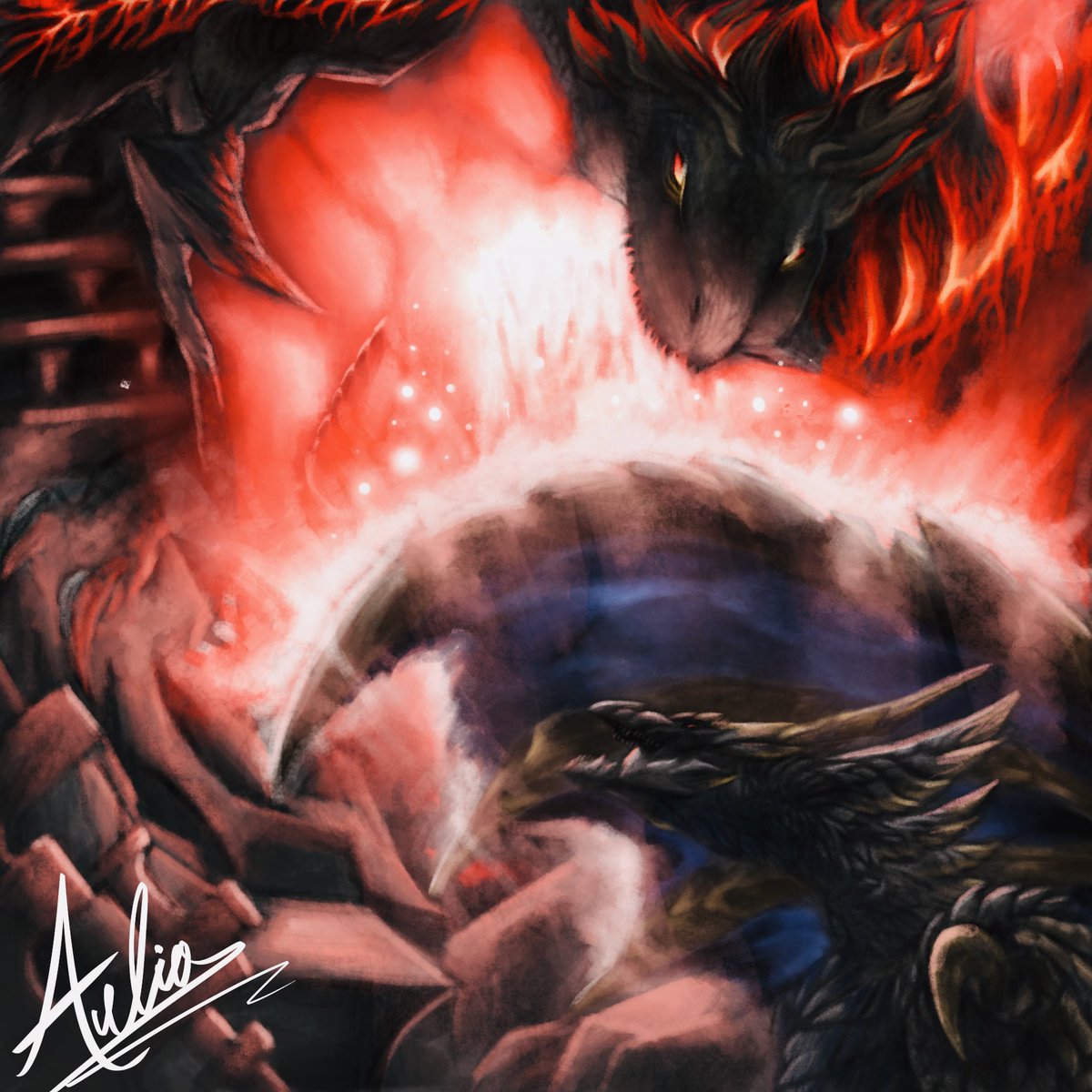 starvindinodood's tweet photo. I'm back! After what seemed to be months of nothing
Anyways, Primordial Malzeno vs Gaismagorm
#monsterhunter
#monsterhunterrise
#monsterhunterworld
#monsterhunterwilds
#monsterhunterfanart
#capcom
#monsterhunterrisesunbreak
#fantasy #dragons
#digitalart https://t.co/9QtzJ6O3YN